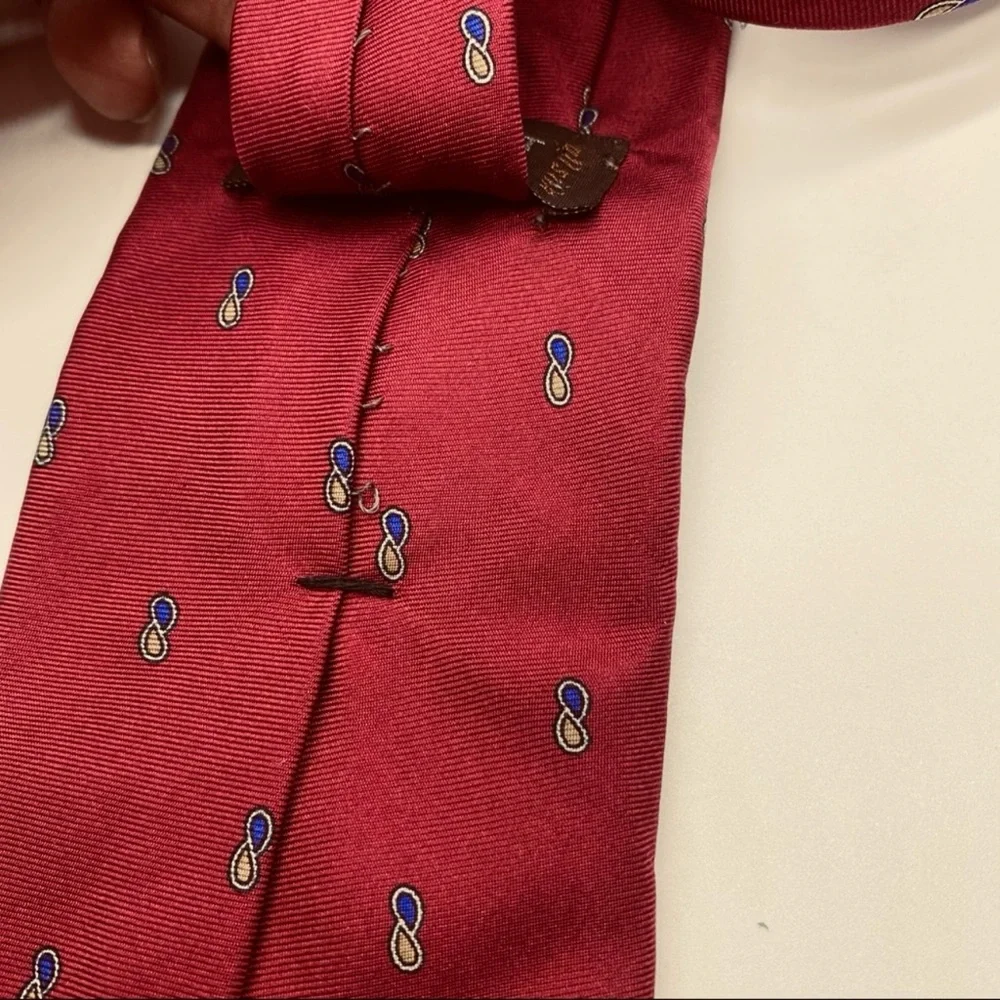 Yves Saint Laurent Vintage All Silk Neckware Burgundy Silk Necktie